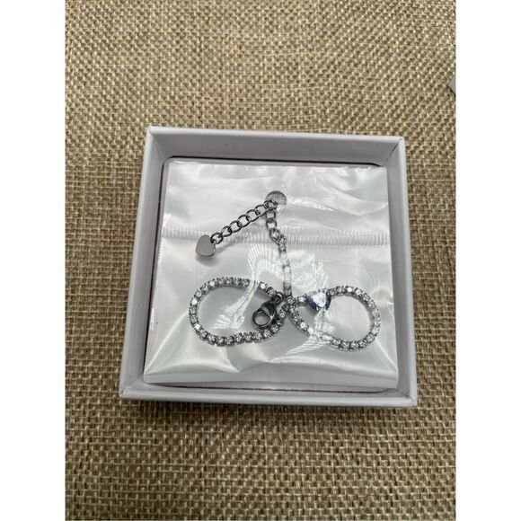 AllenCOCO Heart Birthstone Sterling Silver Bracelet Hypoallergenic 14K White Gol - Picture 3 of 6